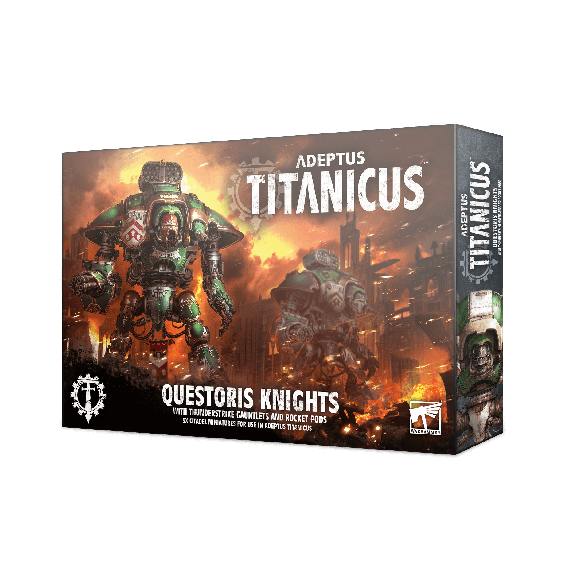 Adeptus Titanicus: Questoris Knights With Thunderstrike Gauntlets And Rocket Pods