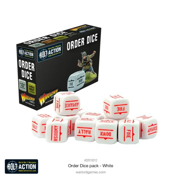 World War II Bolt Action Order Dice White