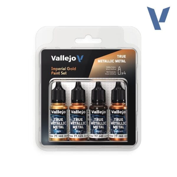 Vallejo True Metallic Metal - Imperial Gold Paint Set