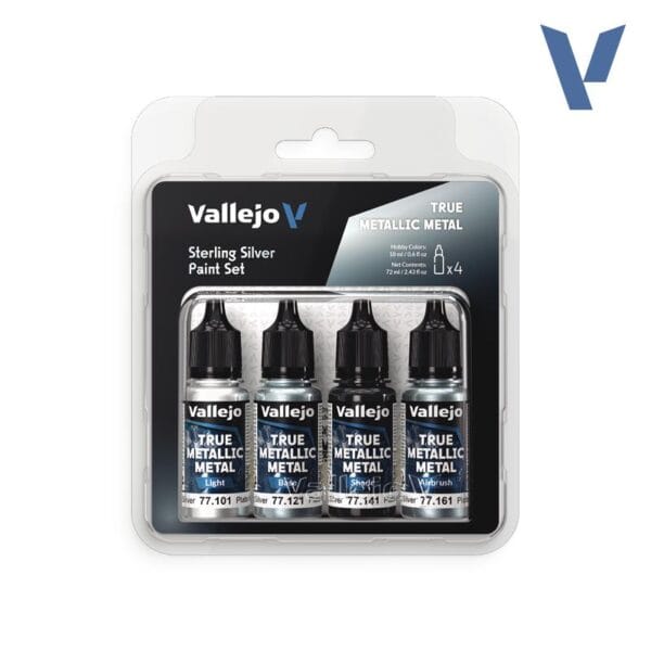 Vallejo True Metallic Metal - Stirling Silver Paint Set