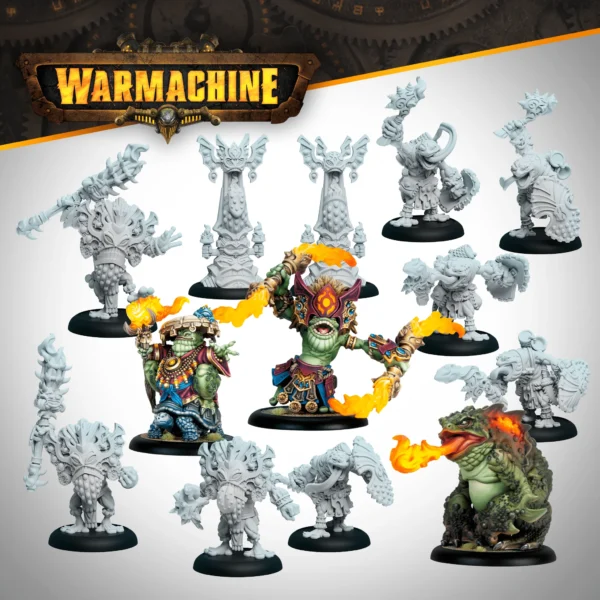 [SKR289] Warmachine: Southern Kriels Fire Tongue Warriors Command Cadre